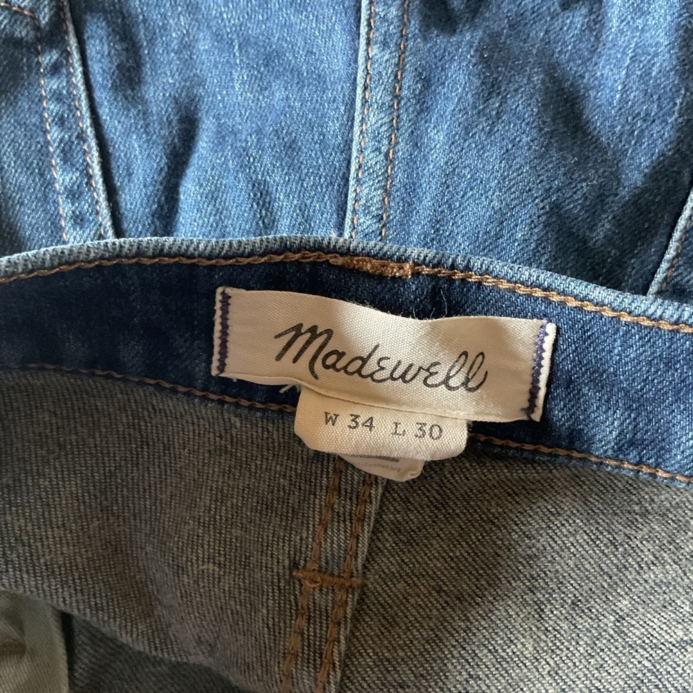 Madewell Relaxed Fit slim Blue Jeans size 34 length 30 - Picture 3 of 4